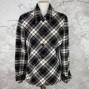 Appleseed's Plaid Wool Shirt Jacket Size 8